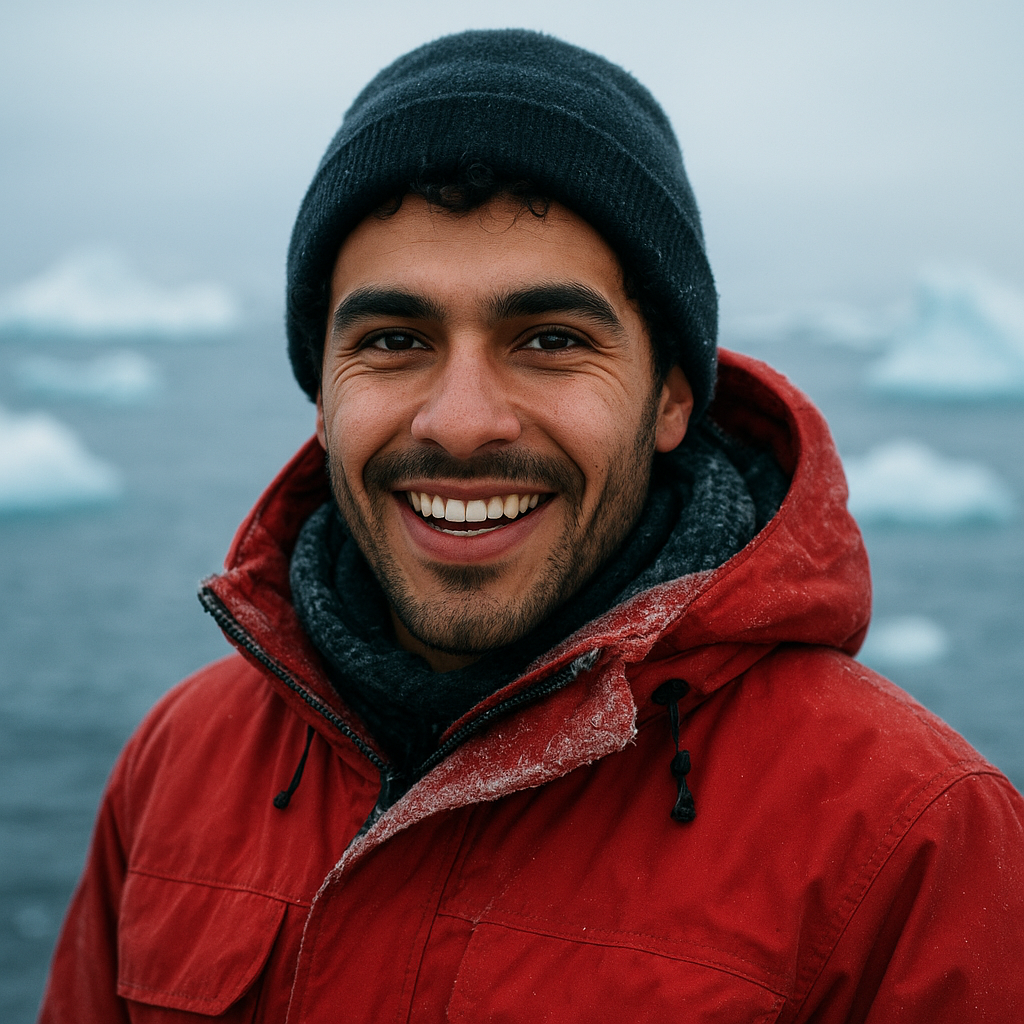 Portrait of a young man with a beanie and expedition jacket