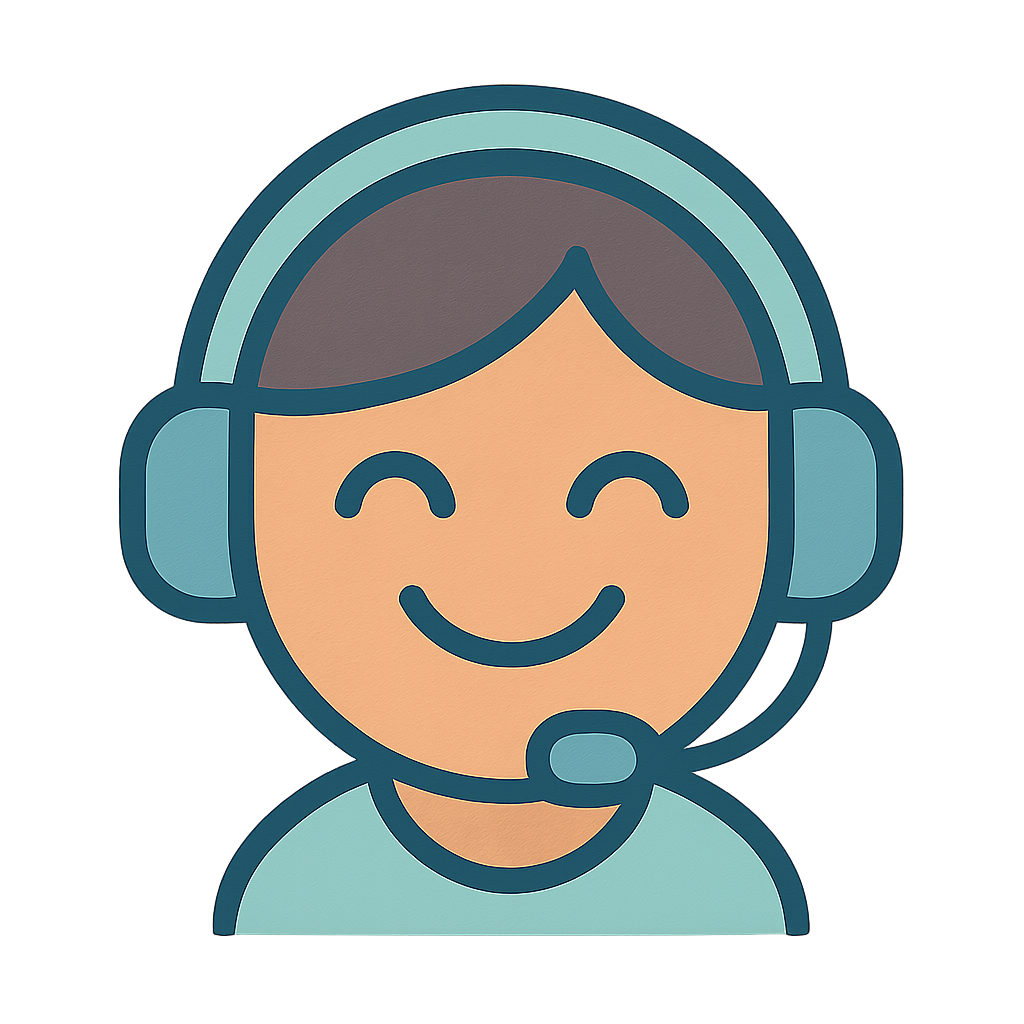 Smiling customer support icon