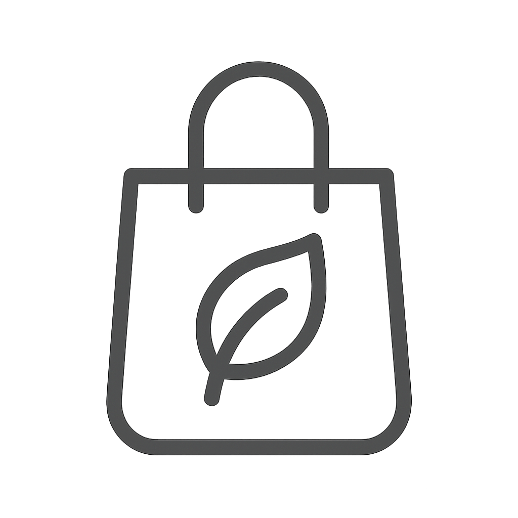 Eco-friendly shopping bag icon