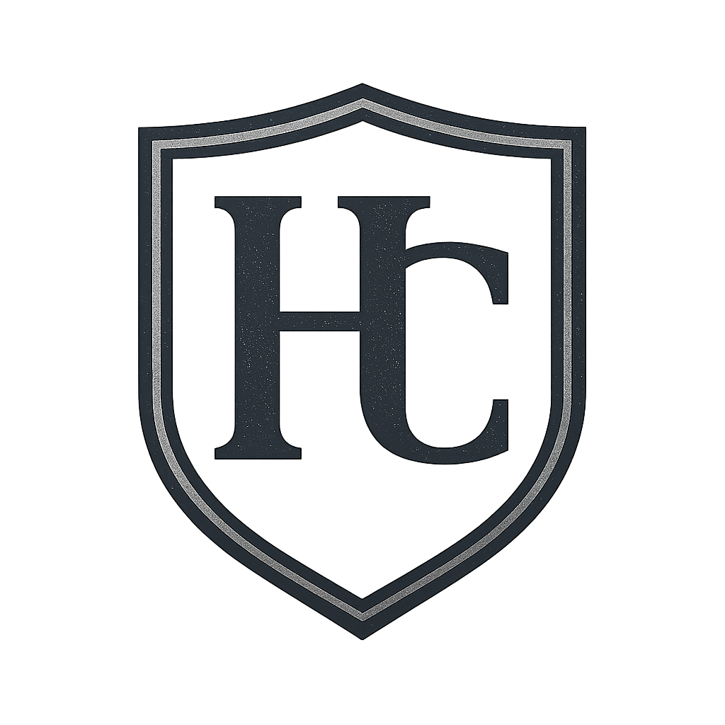 Logo institucional refinado de Hierro Capital con monograma HC dentro de un escudo
