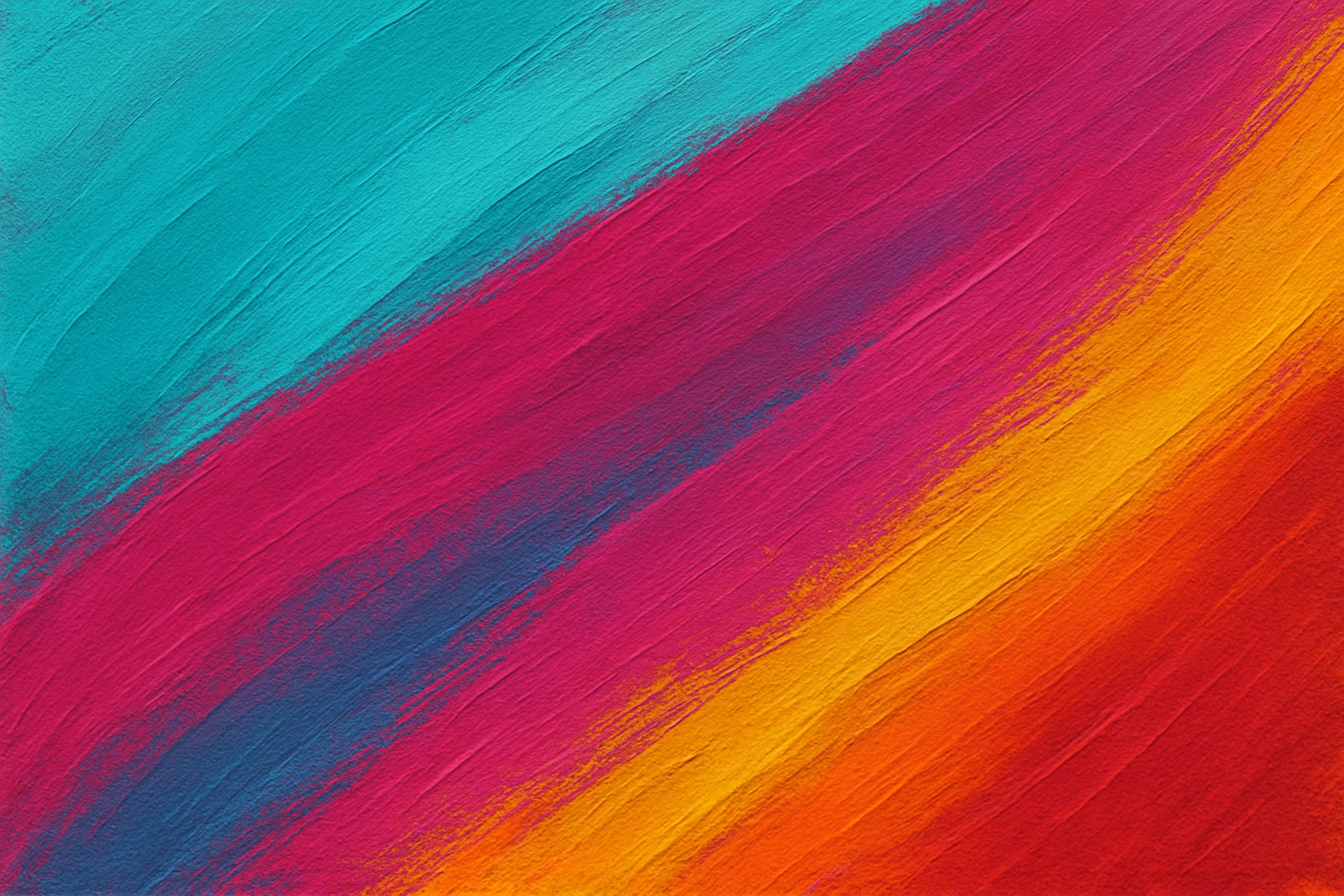 Large abstract painting with prismatic color bands flowing diagonally across a textured canvas