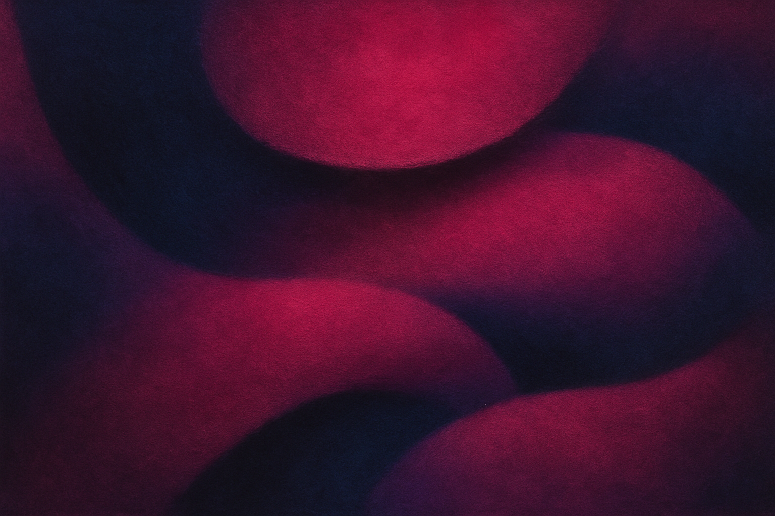 Moody abstract artwork with deep magenta and indigo shapes layered like soft fabric