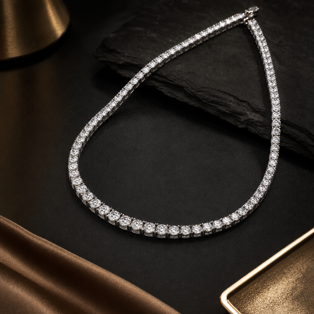Riviera Necklace — 10–25CTW • 14K White Gold