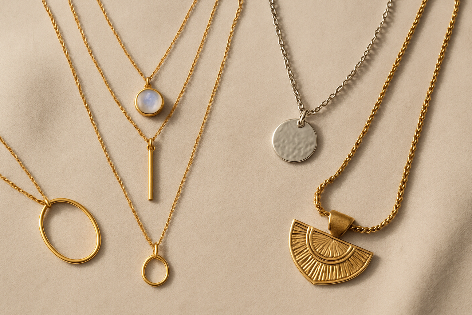 Collection of layered and statement necklaces