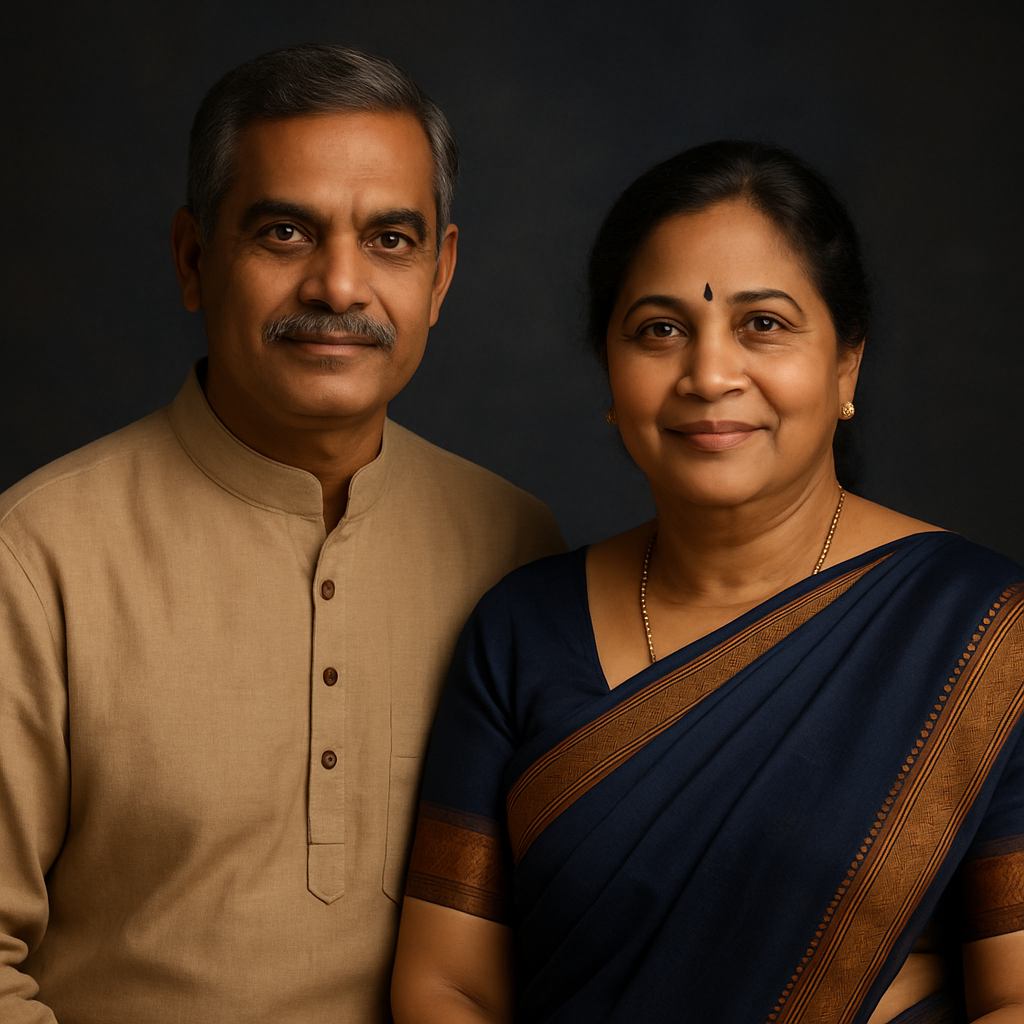 Sarita and Naresh family portrait
