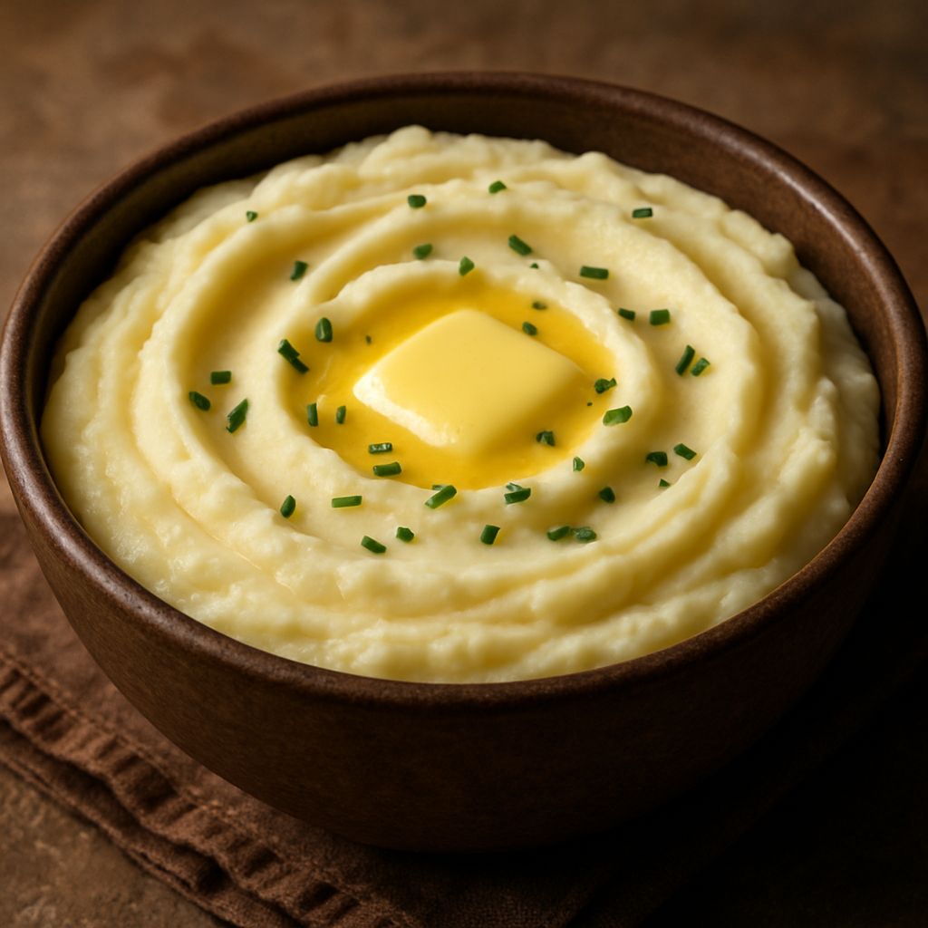 Класичне картопляне пюре з вершковим маслом зверху