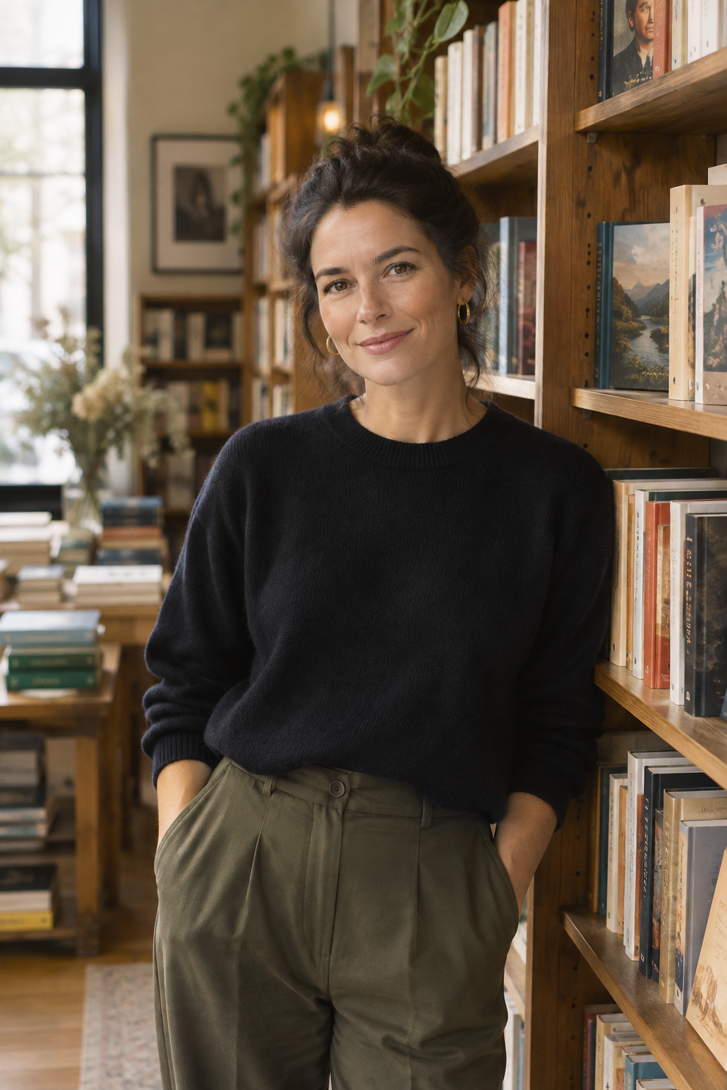 Portrait of Elena Hart, Founder & Bookseller at Margin Notes