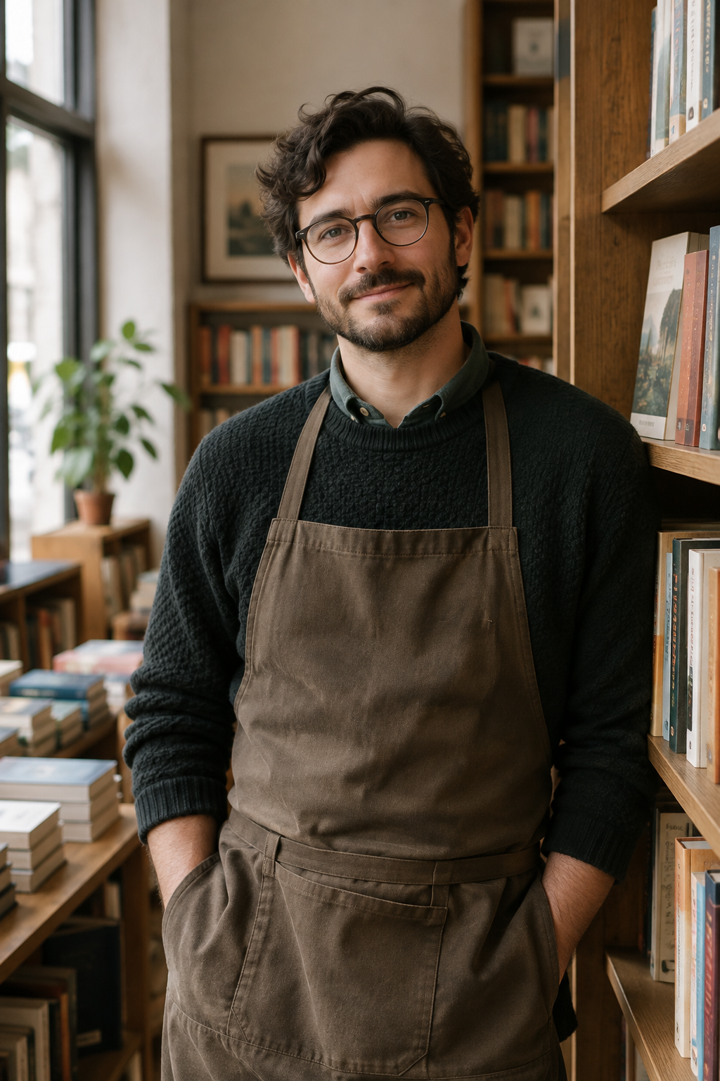 Portrait of Marcus Vale, Bookseller at Margin Notes