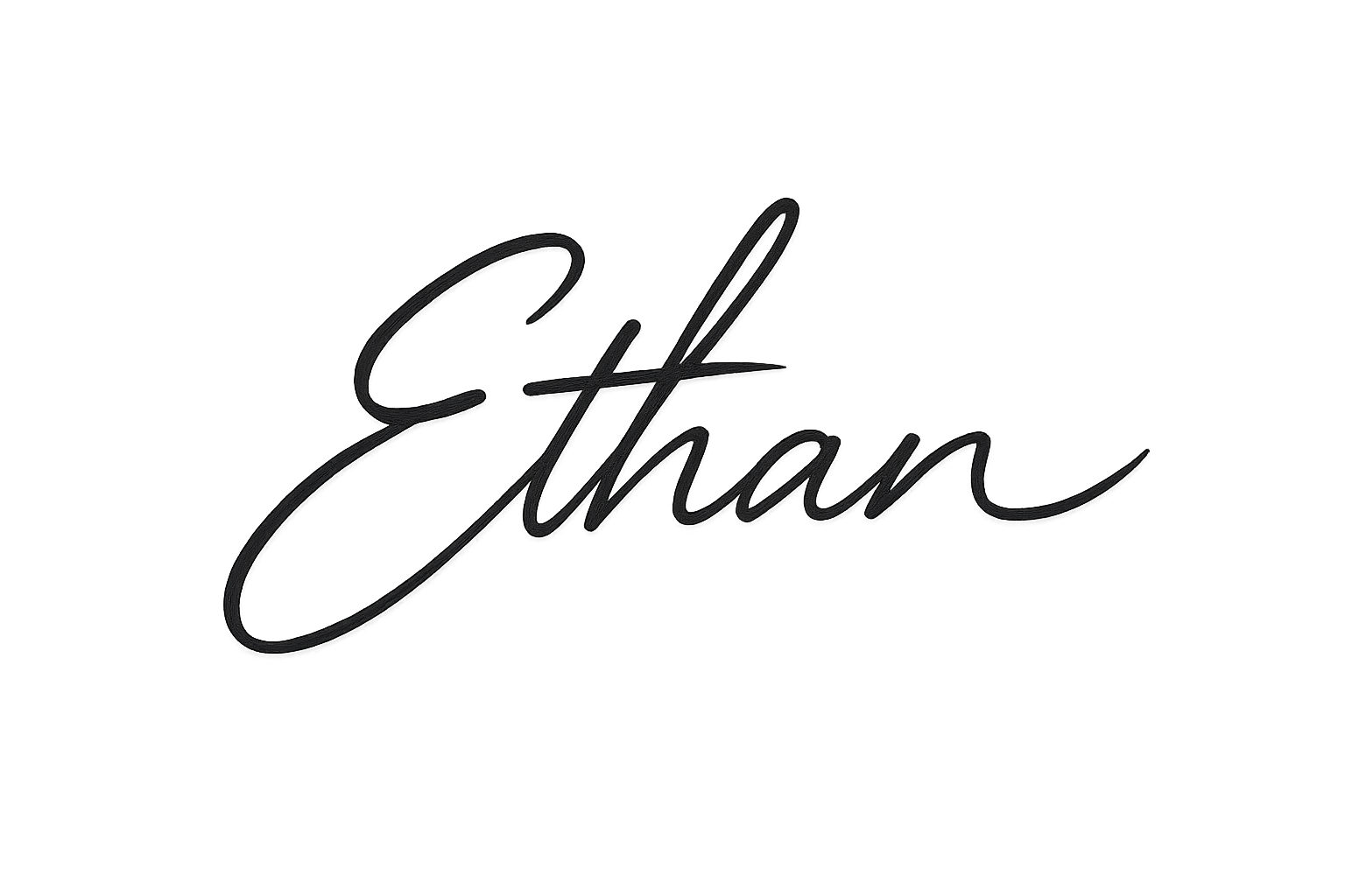 Ethan’s handwritten signature in an elegant flowing script