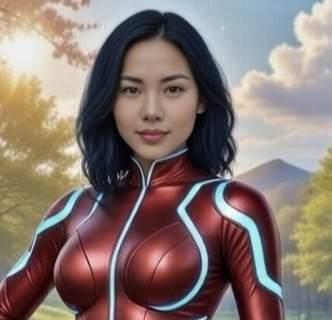Avatar AI artista NYSA, stile digitale viola e oro