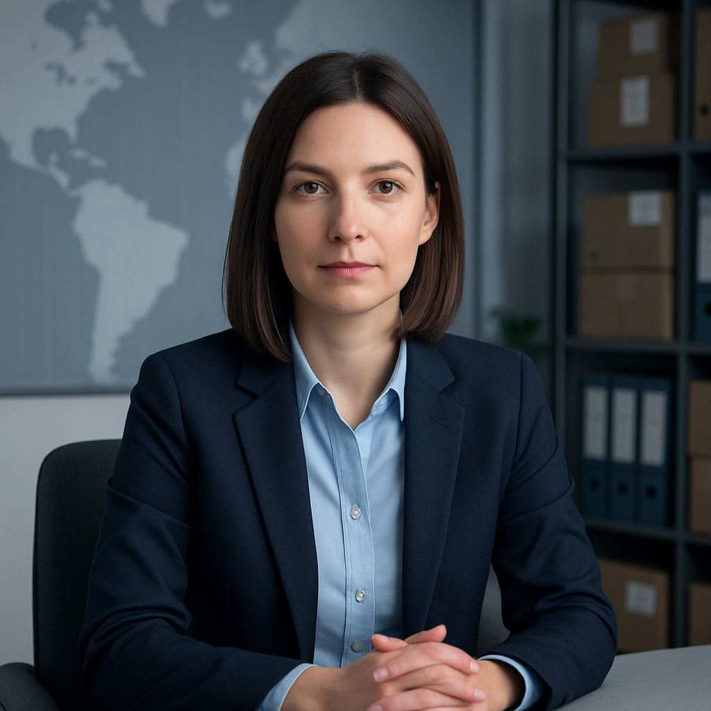 Portrait of a logistics coordinator in an office