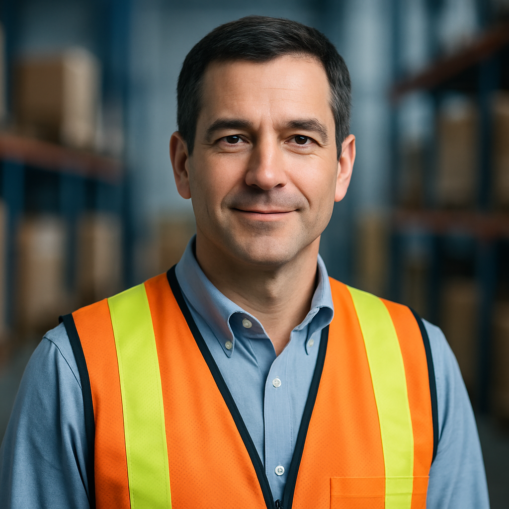 Portrait of a shipper in a warehouse setting