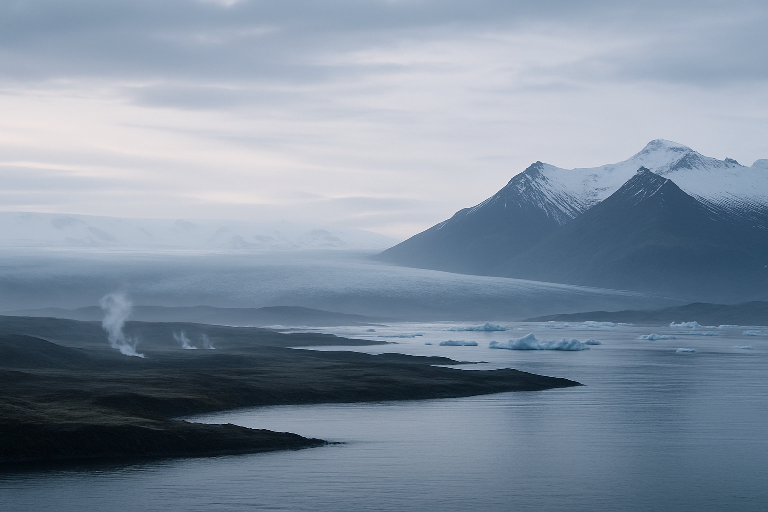 Scenic landscape for Midnight Light in Iceland