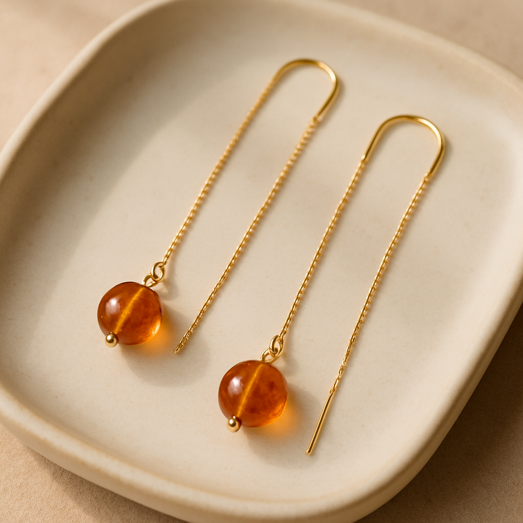 Ember Threader Earrings in gold vermeil