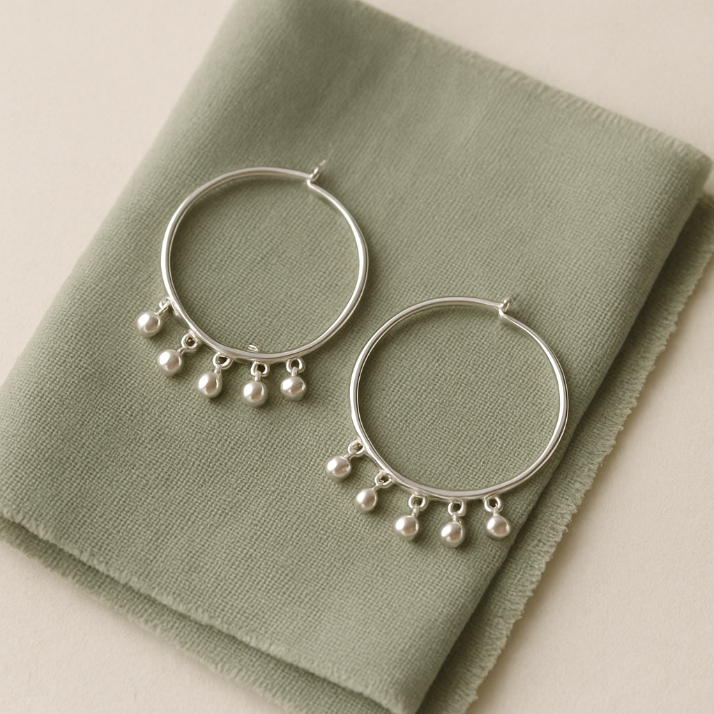 Meadow Halo Earrings with circular hoops
