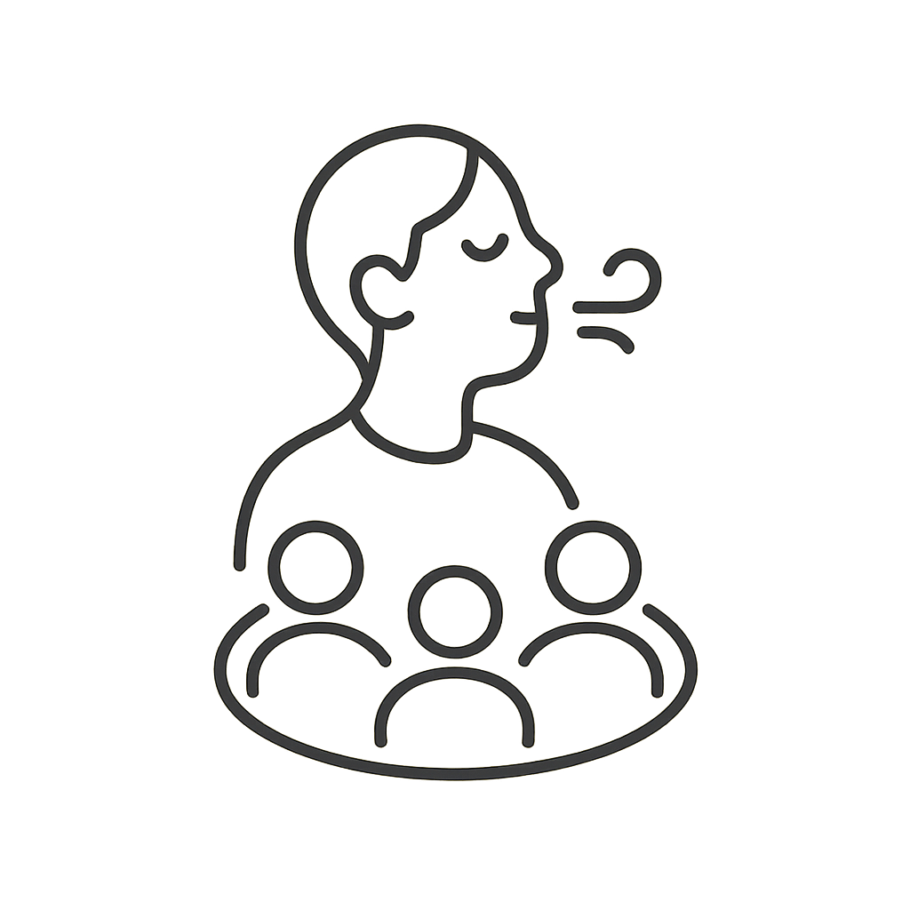 Person breathing and joining a circle