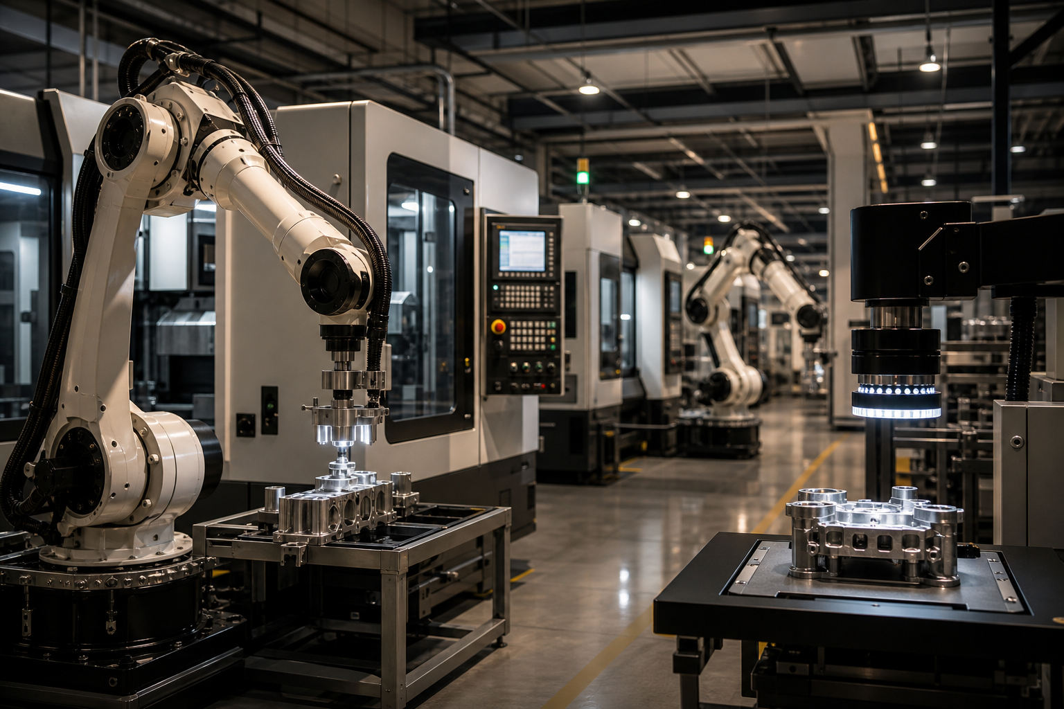 Precision robotic production cell in an advanced Canadian manufacturing facility