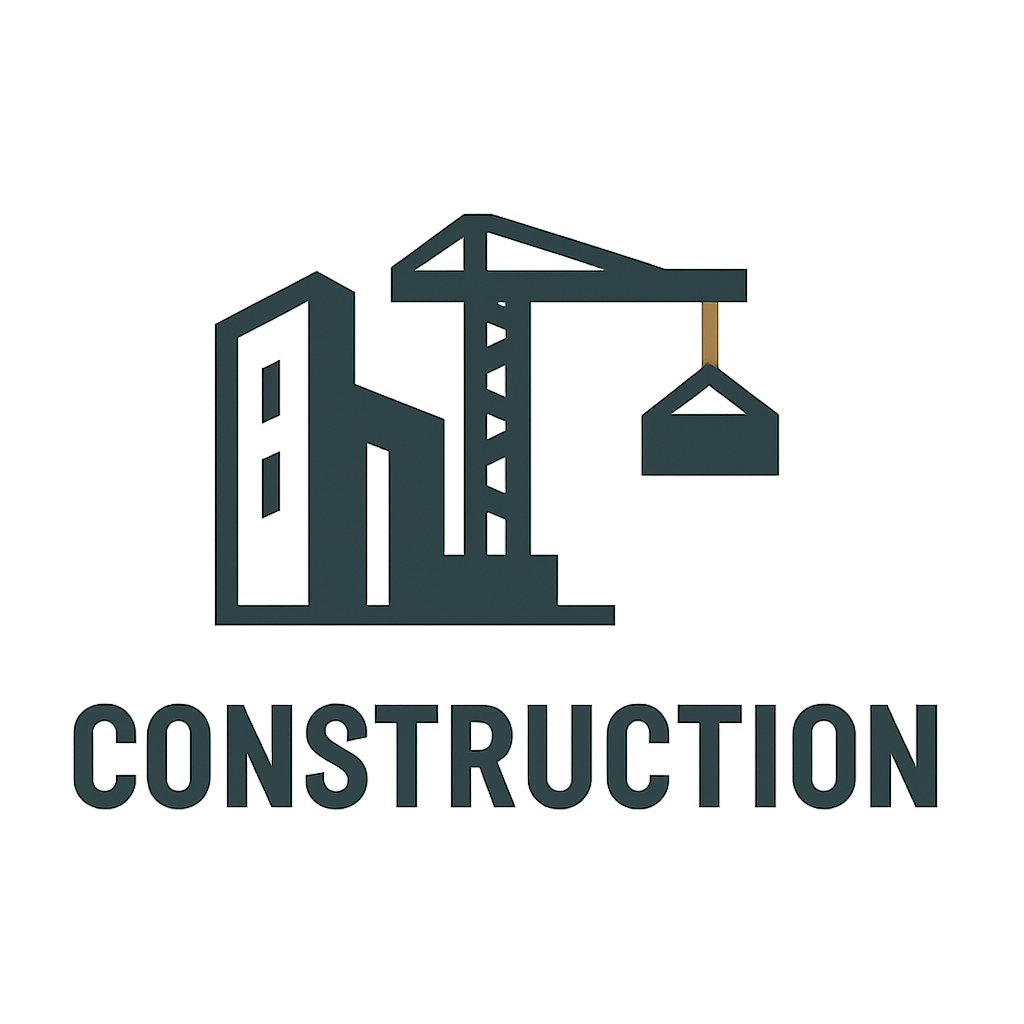 Industrial sector logo mark in charcoal with amber accent
