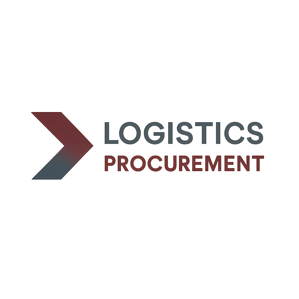 Logistics and supply chain logo in maroon and graphite