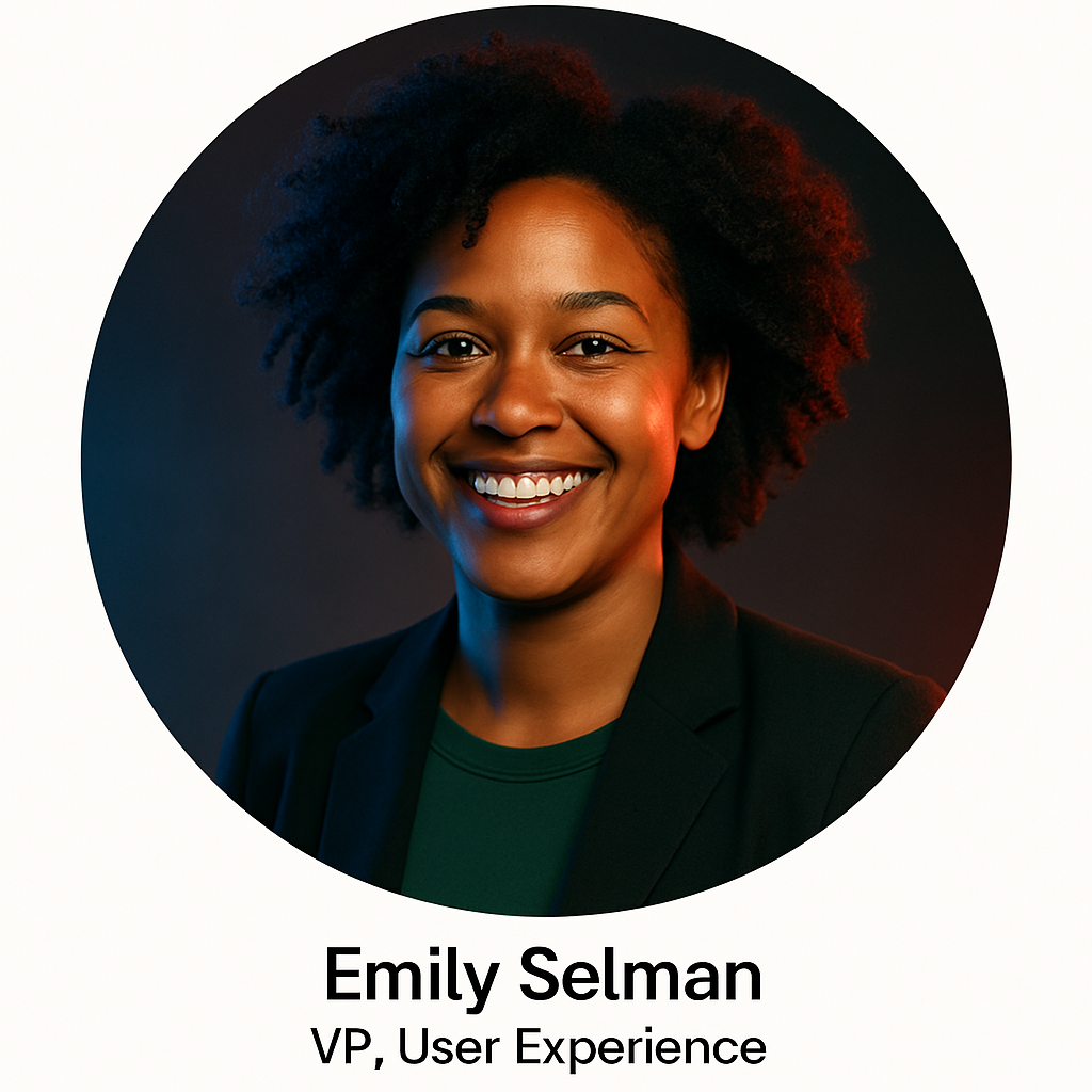 Portrait of Emily Selman, VP, User Experience