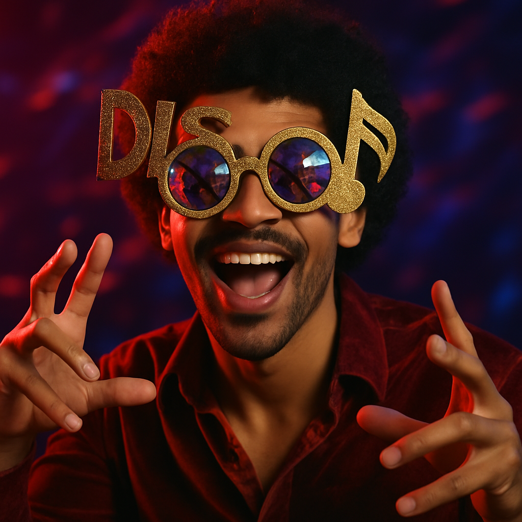 Jordan wearing funky novelty glasses