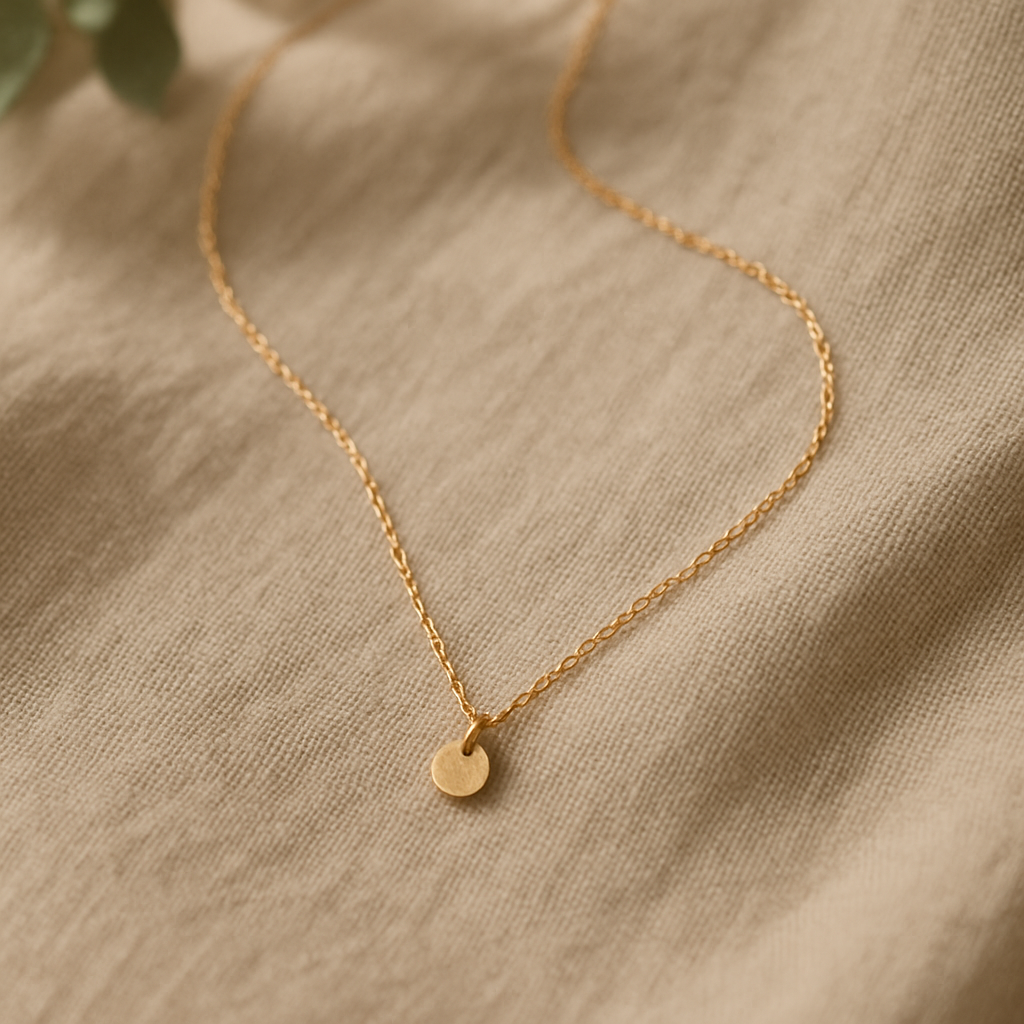 Handmade necklace with delicate chain and charm