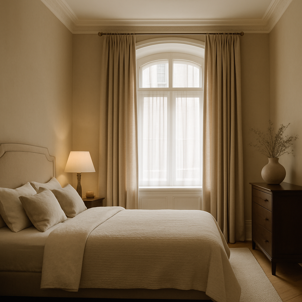 Bedroom with classic windows, Podil apartment