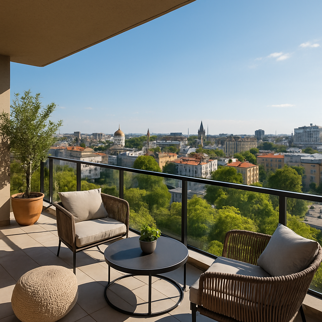 Large balcony view, Shevchenkivskyi apartment