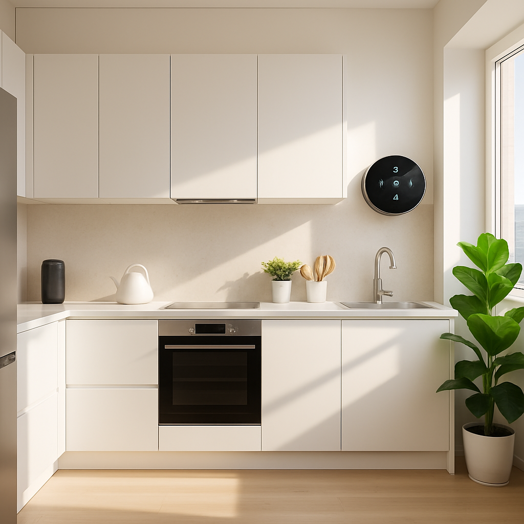 Bright kitchen with smart features, Solomianskyi apartment