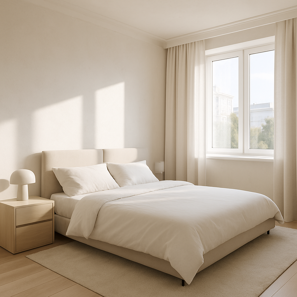 Bedroom with natural light, Solomianskyi apartment