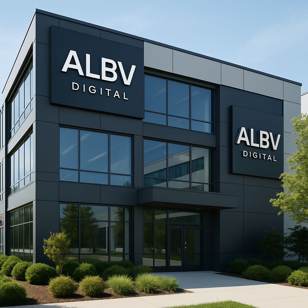 Fachada moderna da Albv Digital em Chapecó