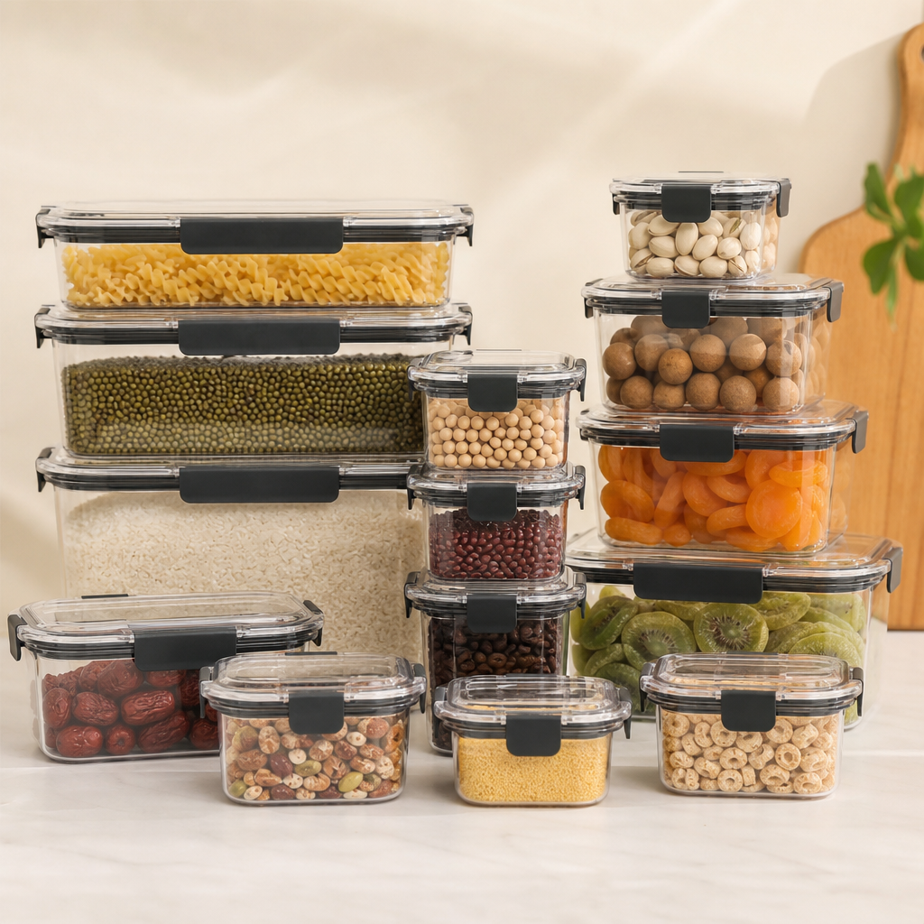 clear airtight food storage containers with locking lids