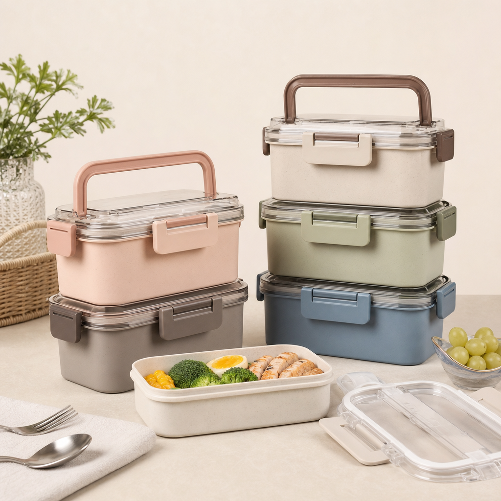 Portable picnic food containers with locking lids