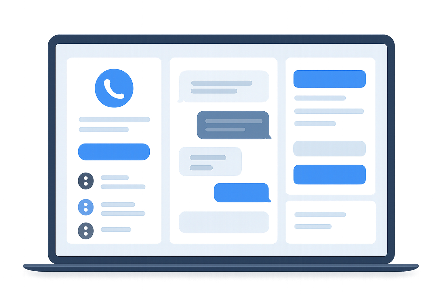 AI receptionist dashboard mockup