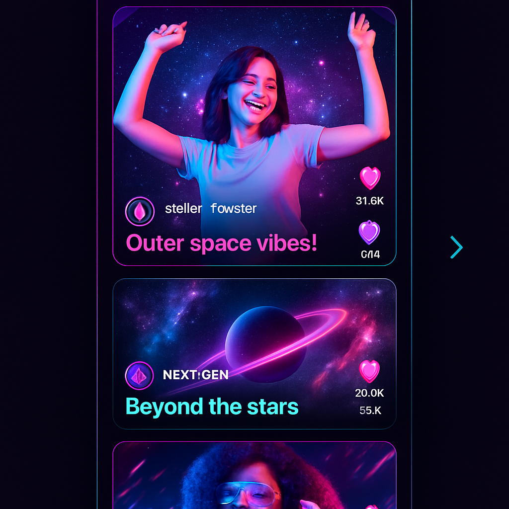 DreamSyncLyncz Social Feed UI mockup