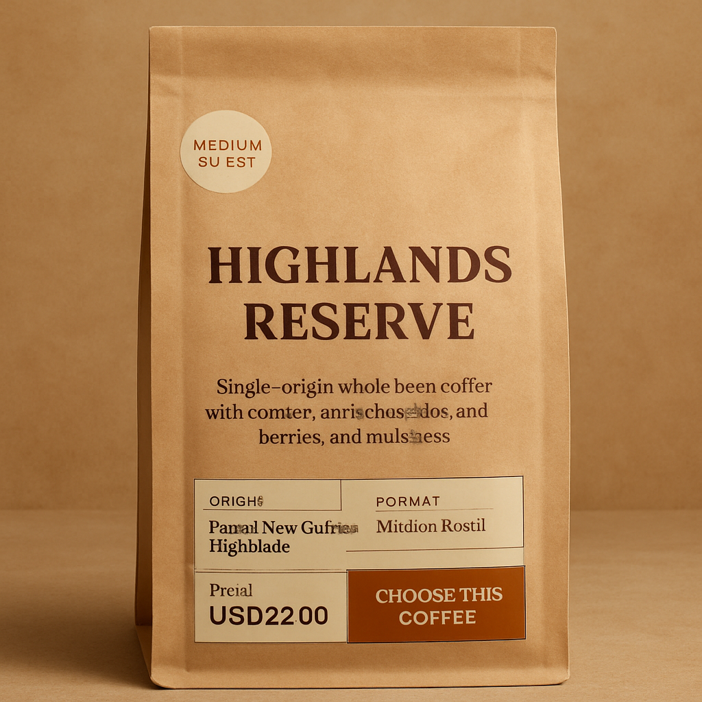 Highlands Reserve coffee bag