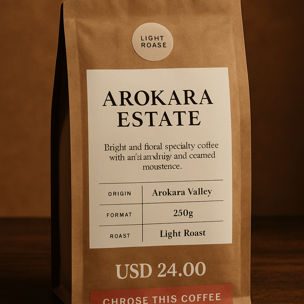 Arokara Estate coffee bag