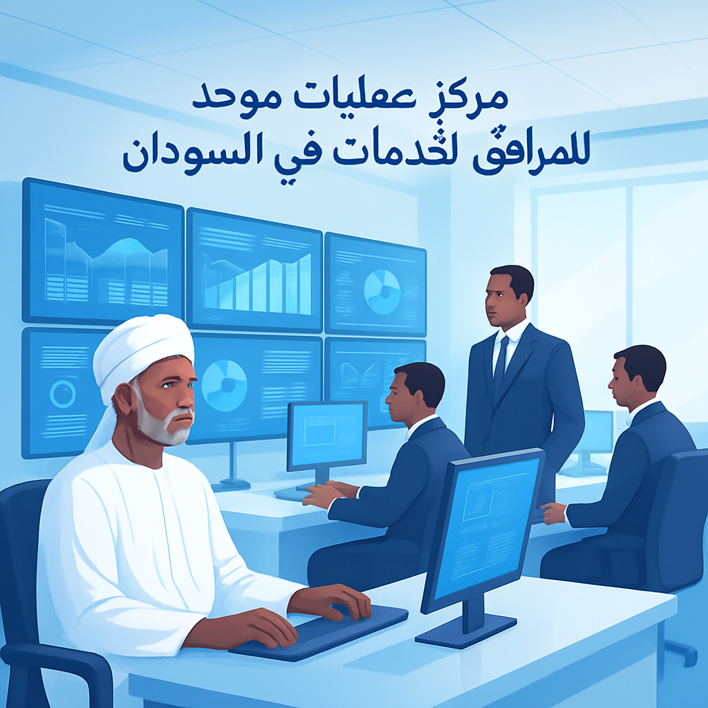 مركز عمليات للمرافق العامة مع شاشات تعرض تدفق الطاقة والمياه ولوحات تحكم رقمية متكاملة
