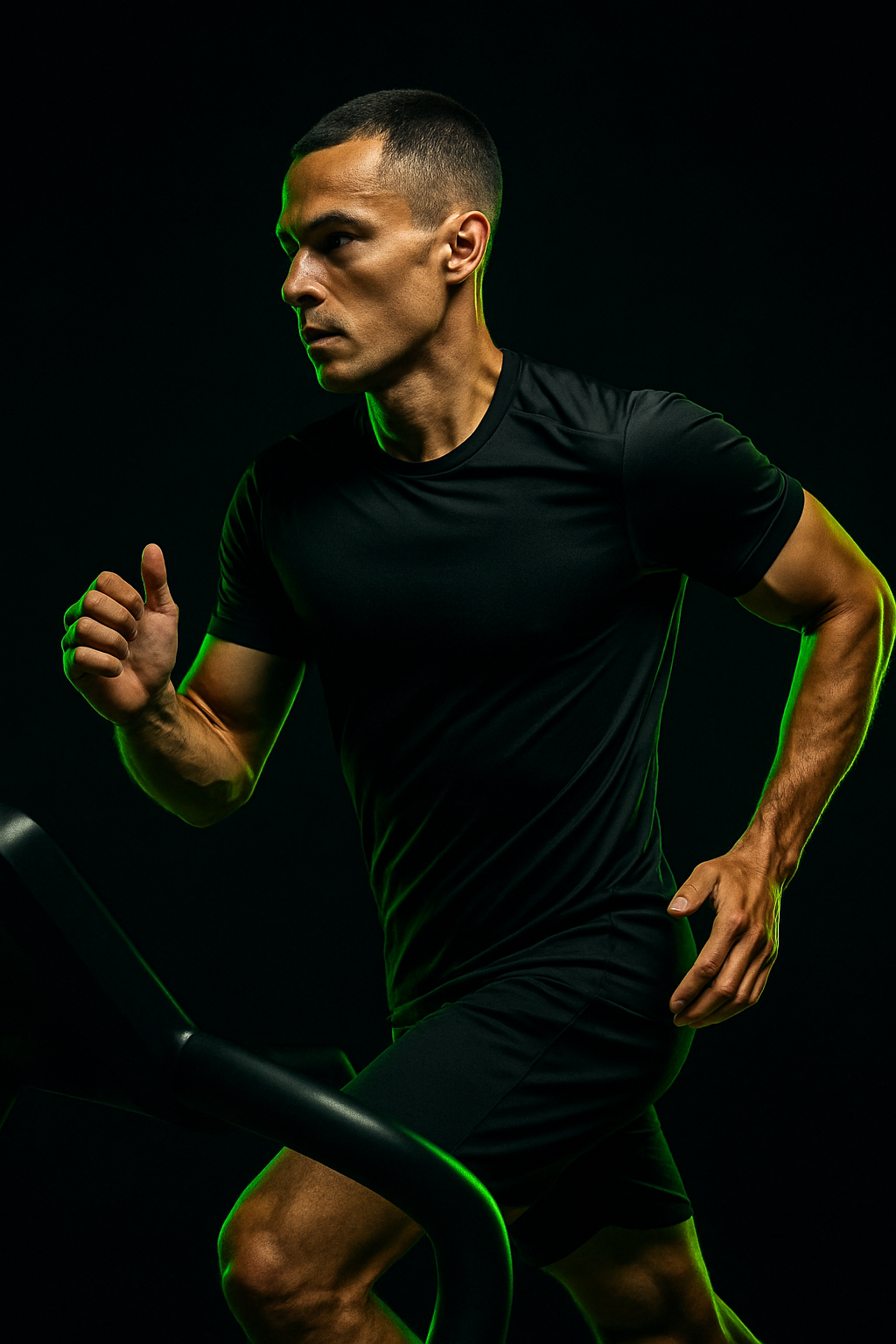 Male client demonstrating improved endurance and athletic build