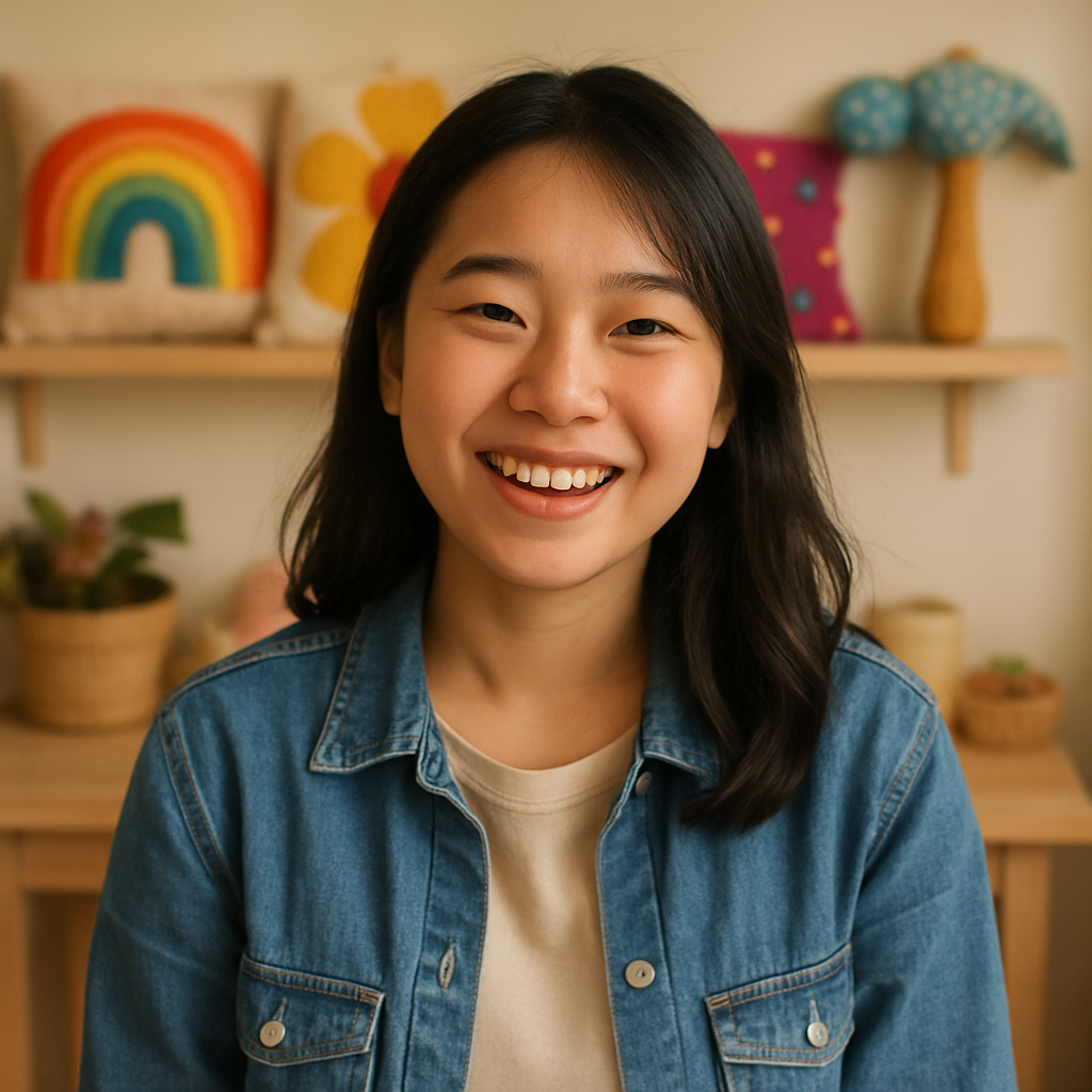 Smiling young student customer