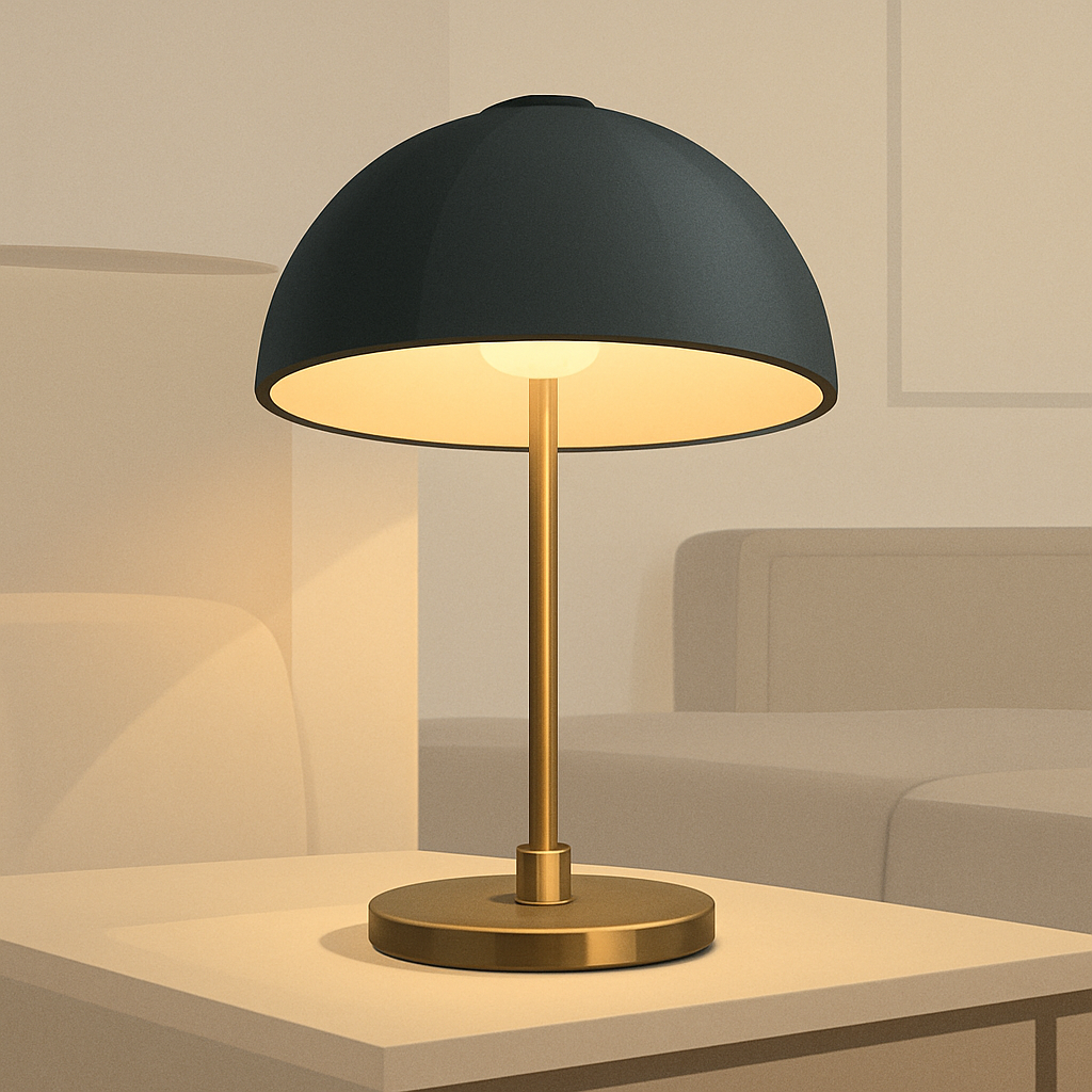 Lámpara de diseño moderno iluminando un ambiente lujoso