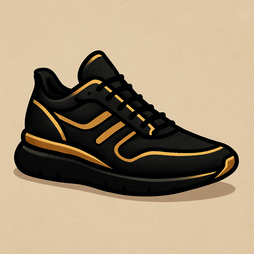 Zapatilla deportiva premium con detalles dorados