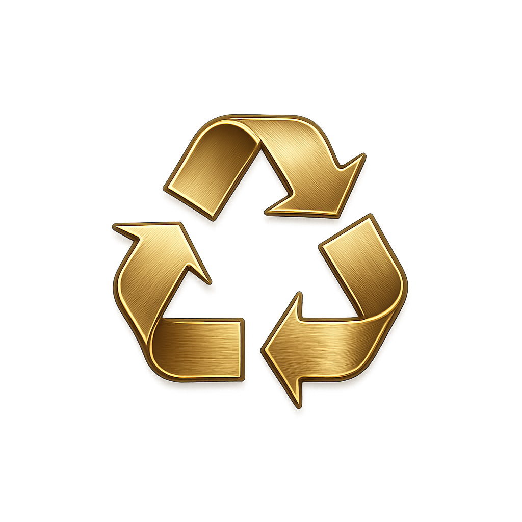 Logo reciclaje dorado