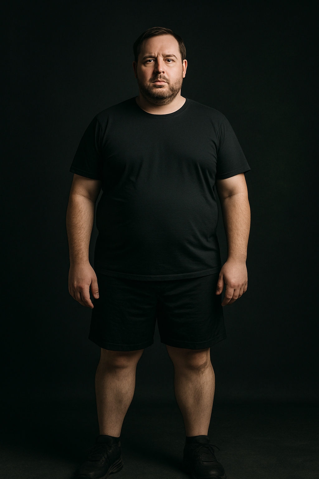 Before photo of Daniel prior to starting the online program