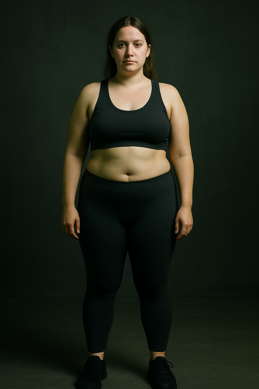 Before photo of Samira at week one of coaching