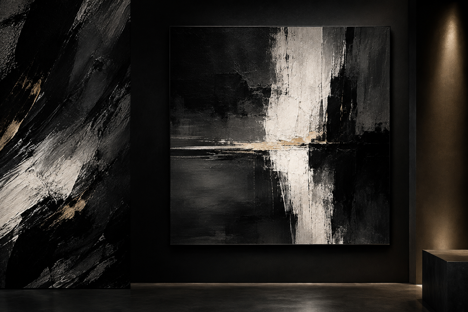 Monokrom Denge koleksiyonu için soyut sanat dokulu görsel