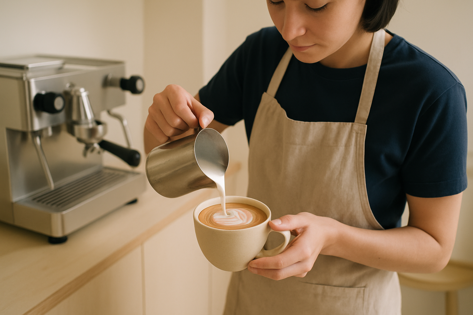 Barista preparing coffee