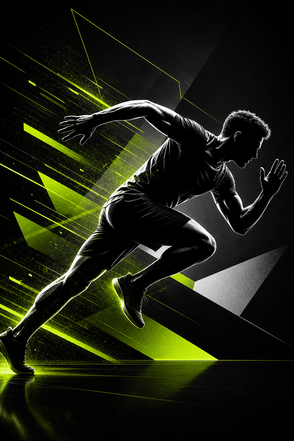 Stylized geometric illustration representing endurance and conditioning transformation