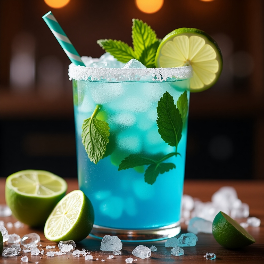 Blue Screen Mojito cocktail