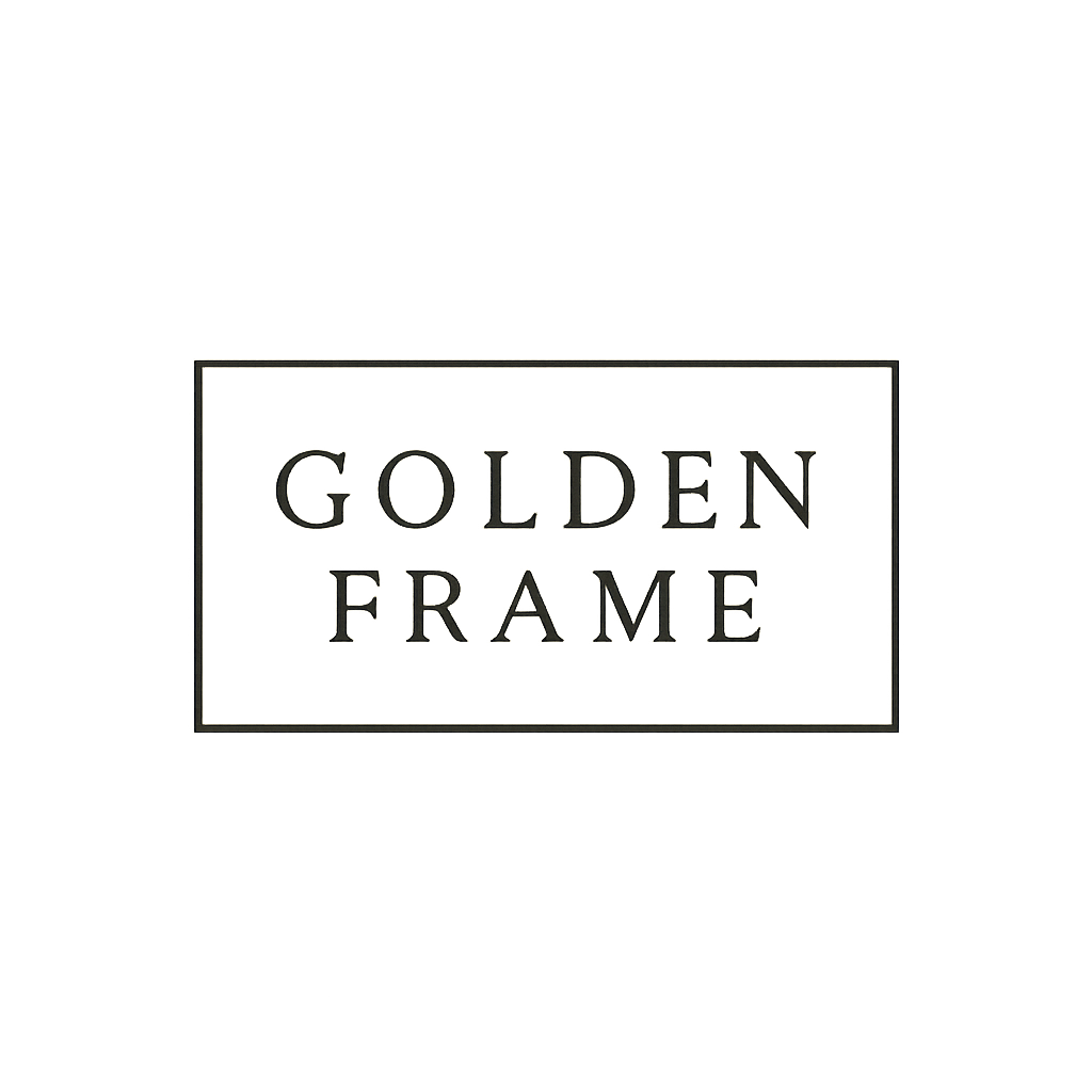 Golden Frame wedding journal logo